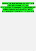 ealth Promotion Nursing Test Bank &ndash; Life Span 11th Edition Exam Questions