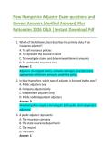 New Hampshire Adjuster Exam questions and  Correct Answers &lpar;Verified Answers&rpar; Plus  Rationales 2026 Q&A &vert; Instant Download Pdf 