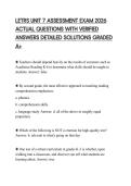 LETRS UNIT 7 ASSESSMENT EXAM 2026 ACTUAL QUESTIONS WITH VERIFIED ANSWERS DETAILED SOLUTIONS GRADED A&plus;