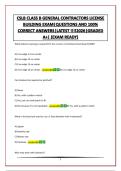 CSLB CLASS B GENERAL CONTRACTORS LICENSE BUILDINGEXAM&vert;QUESTIONS AND 100&percnt; CORRECT ANSWERS&vert;LATEST &excl;&excl;&excl;&excl;2026&vert;GRADED A&plus;&vert; &lpar;EXAM READY&rpar;
