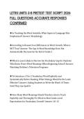 LETRS UNITS 5-8 PRETEST TEST SCRIPT 2026 FULL QUESTIONS ACCURATE RESPONSES CONFIRMED