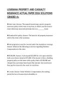 LOUISIANA PROPERTY AND CASUALTY INSURANCE ACTUAL PAPER 2026 SOLUTIONS GRADED A&plus;