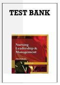 Test Bank &ndash; Nursing Leadership & Management 3rd Edition &vert; Patricia Kelly &vert; Latest Update 2026 &vert; Graded A&plus; Exam Prep
