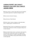 LOUISIANA PROPERTY AND CASUALTY INSURANCE EXAM SCRIPT 2026 COMPLETE ANSWERS VERIFIED