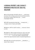 LOUISIANA PROPERTY AND CASUALTY INSURANCE PRACTICE SET 2026 FULL SOLUTION