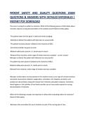 PATIENT SAFETY AND QUALITY QUESTIONS EXAM QUESTIONS & ANSWERS WITH DETAILED RATIONALES &vert; INSTANT PDF DOWNLOAD