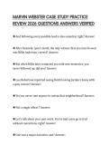 MARVIN WEBSTER CASE STUDY PRACTICE REVIEW 2026 QUESTIONS ANSWERS VERIFIED