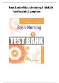Textbook of Basic Nursing 11th Edition Rosdahl Test Bank &lpar;Answers at End of Every Chapter&rpar; Complete 100&percnt;
