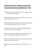 MASTER ESTHETICS VIRGINIA STATE BOARD EXAM 2026 PRACTICE QUESTION SET TWO