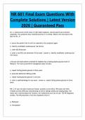 NR 601 Final Exam Questions With Complete Solutions &vert; Latest Version 2026 &vert; Guaranteed Pass