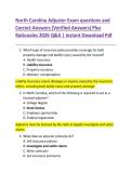 North Carolina Adjuster Exam questions and  Correct Answers &lpar;Verified Answers&rpar; Plus  Rationales 2026 Q&A &vert; Instant Download Pdf  