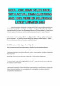 HCCA - CHC EXAM STUDY PACK &ndash; WITH ACTUAL EXAM QUESTIONS AND 100&percnt; VERIFIED SOLUTIONS&vert; LATEST UPDATED 2026