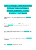 Five Guys Manager Certification Practice  Test Latest 2026 UPDATED Exam  Questions And Verified Answers&vert;  Graded A&plus; &vert; 100&percnt; Success 