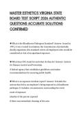 MASTER ESTHETICS VIRGINIA STATE BOARD TEST SCRIPT 2026 AUTHENTIC QUESTIONS ACCURATE SOLUTIONS CONFIRMED