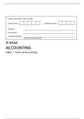 AQA MERGED QUESTION PAPER AND MARK SCHEME 2025 A-level ACCOUNTING 7127&sol;1 Paper 1  Financial Accounting
