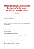 CHSE Exam Latest 2026 UPDATED Exam  Questions and Verified Answers  &lpar;2026&sol;2027&rpar; &vert; Graded A&plus; &vert; 100&percnt;  Success 