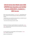 CLR110 Clarity Data Model Latest 2026  UPDATED Exam Questions and Verified  Answers &lpar;2026&sol;2027&rpar; &vert; Graded A&plus; &vert;  100&percnt; Success