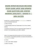 ENGINE REPAIR MICHIGAN MECHANIC  STUDY GUIDE LATEST 2026 UPDATED  EXAM QUESTIONS AND VERIFIED  ANSWERS &lpar;2026&sol;2027&rpar; &vert; GRADED A&plus; &vert;  100&percnt; SUCCESS