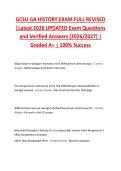GCSU GA HISTORY EXAM FULL REVISED  &vert;Latest 2026 UPDATED Exam Questions  and Verified Answers &lpar;2026&sol;2027&rpar; &vert;  Graded A&plus; &vert; 100&percnt; Success