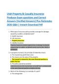 Bundle for Utah Property & Casualty Insurance Producer Exam questions and Correct Answers &lpar;Verified Answers&rpar; Plus Rationales 2026 Q&A &vert; Instant Download Pdf