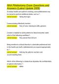 NHA Phlebotomy Exam Questions and Answers &lpar;Latest Update 2026&rpar;&period;docx
