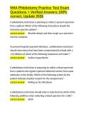NHA Phlebotomy Practice Test Exam Questions &plus; Verified Answers 100- correct&comma; Update 2026&period;docx