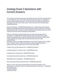 Zoology Exam 3 Questions with Correct Answers