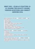HMGT 3301 - EXAM &num;3 &lpar;CHAPTERS 10-13&comma; CHASING THE QUALITY CHASM&rpar;&vert; VERIFIED QUESTIONS AND CORRECT ANSWERS 2026