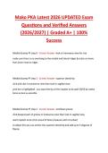 Mako PKA Latest 2026 UPDATED Exam  Questions and Verified Answers  &lpar;2026&sol;2027&rpar; &vert; Graded A&plus; &vert; 100&percnt;  Success 