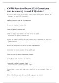 CHPN Practice Exam 2026 Questions and Answers &vert; Latest & Updated 