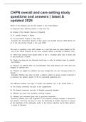 CHPN overall and care setting study questions and answers &vert; latest & updated 2026