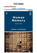 Human Memory Test Bank 4th Edition &vert; Gabriel A&period; Radvansky