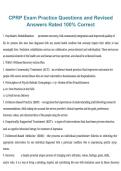 CPRP Exam Practice &ndash; Questions with Revised Answers Rated 100&percnt; Correct &lpar;2026&sol;2027&rpar; &ndash; complete certification practice material