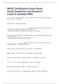 NPCE Certification Exam Study Guide Questions and Answers &vert; Latest & Updated 2026
