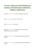 Trimester 2 English Latest 2026 UPDATED Exam  Questions and Verified Answers &lpar;2026&sol;2027&rpar; &vert;  Graded A&plus; &vert; 100&percnt; Success 