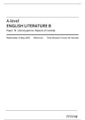 AQA MERGED QUESTION PAPER AND MARK SCHEME 2025 A-level ENGLISH LITERATURE B 7717&sol;1B Paper 1B  Literary genres&colon; Aspects of comedy