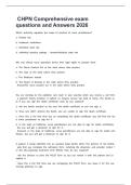  CHPN Comprehensive exam questions and Answers 2026