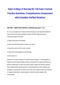 Galen College of Nursing NU 136 Exam 5 Actual Practice Questions&colon; Comprehensive Assessment with Complete Verified Solutions