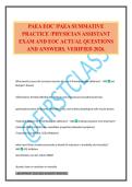 PAEA EOC &sol;PAEA SUMMATIVE PRACTICE &sol;PHYSICIAN ASSISTANT EXAM AND EOC ACTUAL QUESTIONS AND ANSWERS&period; VERIFIED 2026