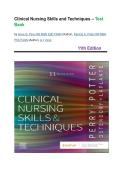 TEST BANK for Clinical Nursing Skills and Techniques&comma; 11th Edition &lpar; Potter&comma; perry &comma; 2025&rpar; All Chapters 1-43 Fully Covered &vert;Newest Version 2026