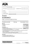 2025 A-LEVEL AQA ECONOMICS PAPER 1&comma;2 & 3 