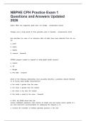 NBPHE CPH Practice Exam 1 Questions and Answers Updated 2026