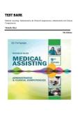 TEST BANK&lowbar;&lowbar;Medical Assisting&colon; Administrative & Clinical Competencies  9th Edition by Michelle Blesi &comma; ISBN&colon; 9780357502815 &vert;All Chapters Included&vert; Guide A&plus;