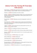 Liberty University Nursing 451 Term Quiz with Answers