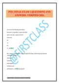 PTU&colon; FINAL EXAM 1 QUESTIONS AND ANSWERS&period; VERIFIED 2026&period;