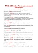 NURS 451 Nursing Process and Assessment with Answers