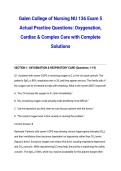 Galen College of Nursing NU 136 Exam 5 Actual Practice Questions&colon; Oxygenation&comma; Cardiac & Complex Care with Complete Solutions
