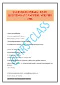 SAR FUNDAMENTALS 1 EXAM QUESTIONS AND ANSWERS&period; VERIFIED 2026&period;