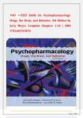  PHD &equals;&equals;TEST BANK for Psychopharmacology&colon; Drugs&comma; the Brain&comma; and Behavior&comma; 4th Edition by Jerry Meyer&comma; Complete Chapters 1-20 &vert; ISBN  9781605359878  2026