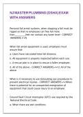 NJ MASTER PLUMBING &lpar;OSHA&rpar; EXAM WITH ANSWERS